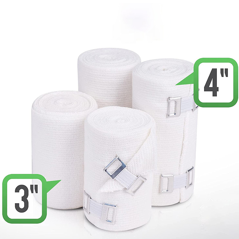 Bandages de sport en coton élastique blanc confortable avec clip 