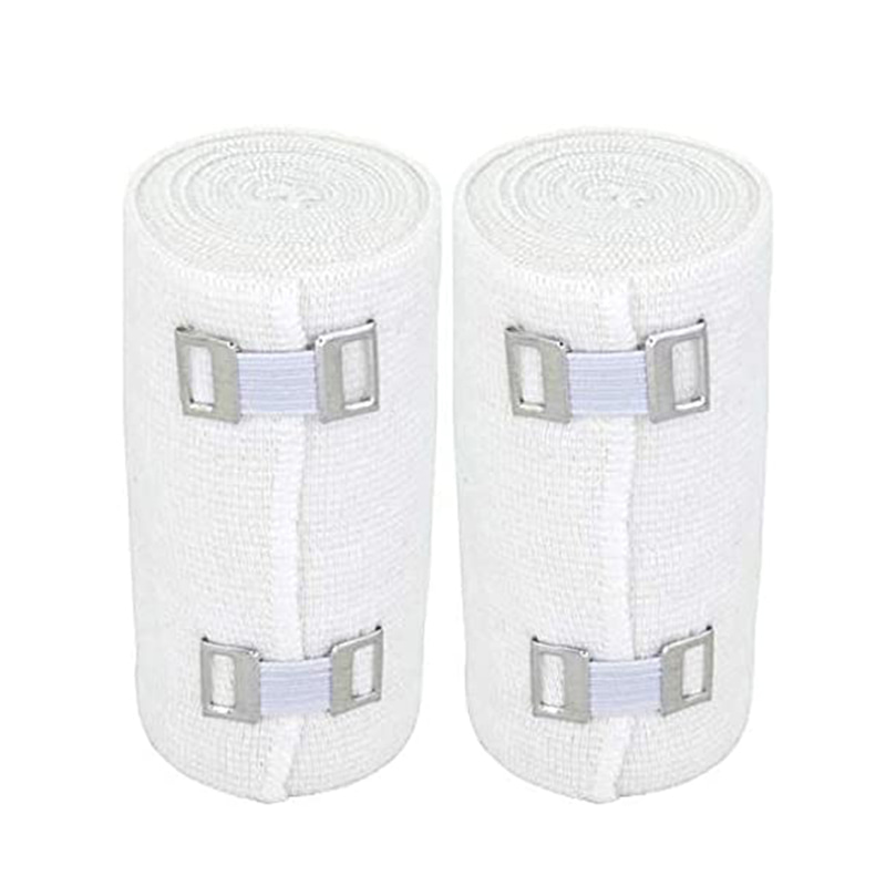 Bandages de sport en coton élastique blanc confortable avec clip 