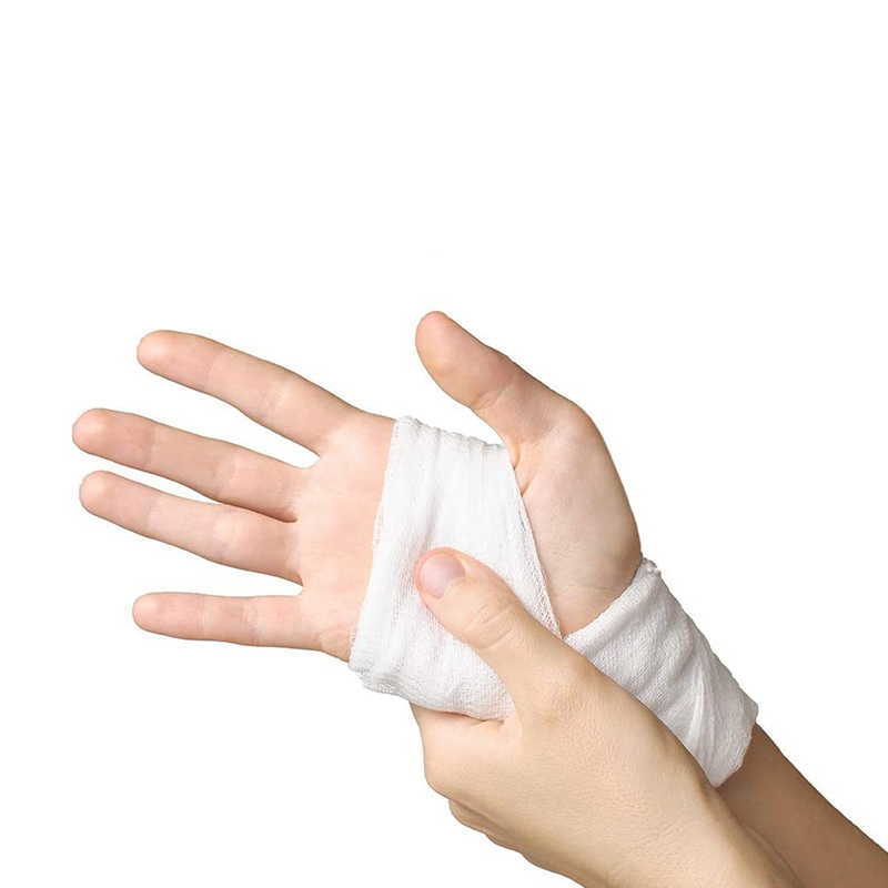 Bandages de sport en gaze blanche étirée et respirante de qualité supérieure avec ruban adhésif 