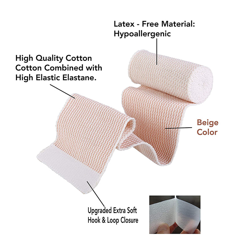 Bandages de sport élastiques en coton à compression étirée