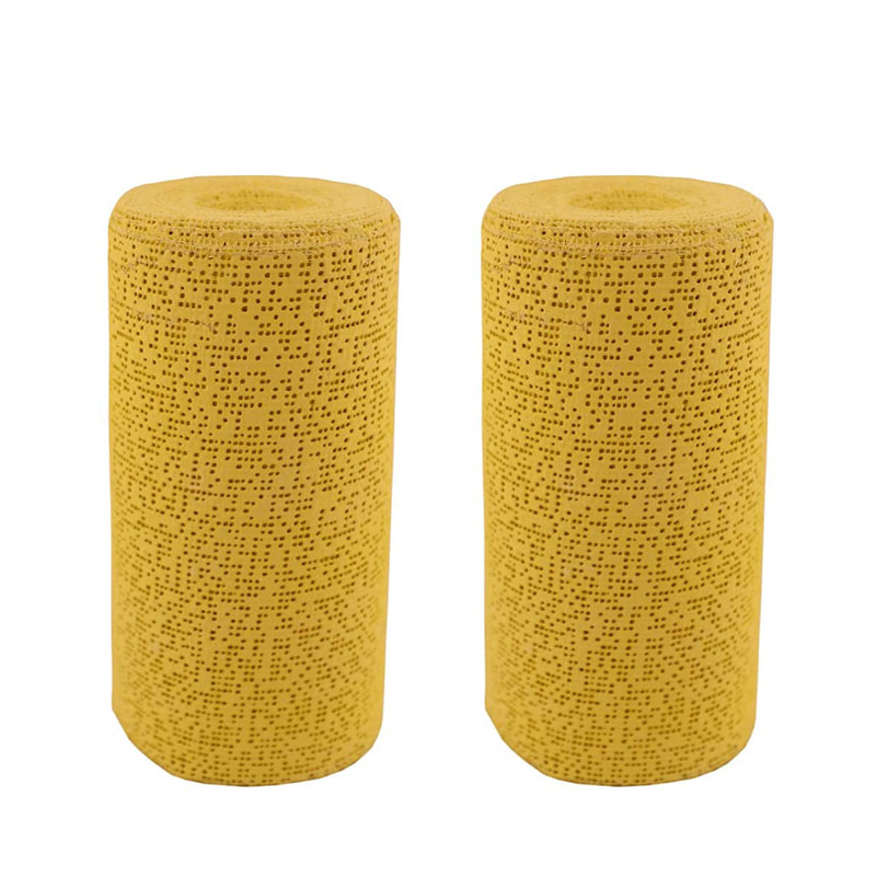 Rouleaux de bandages de sport en tissu de plâtre jaune pour l'art 