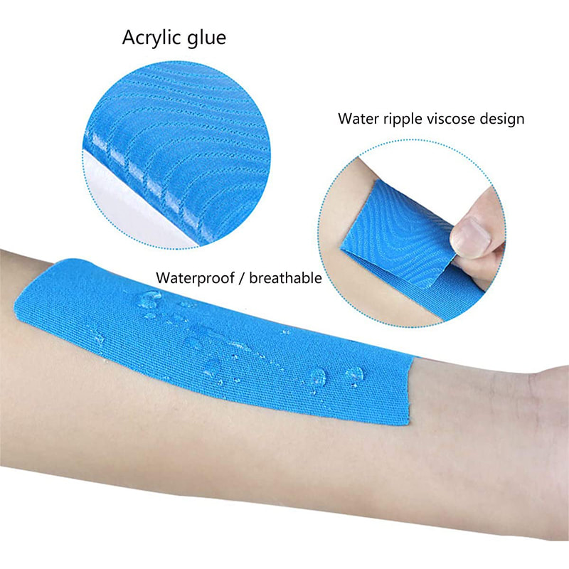 Bande de kinésiologie prédécoupée imperméable Physio élastique hypoallergénique 