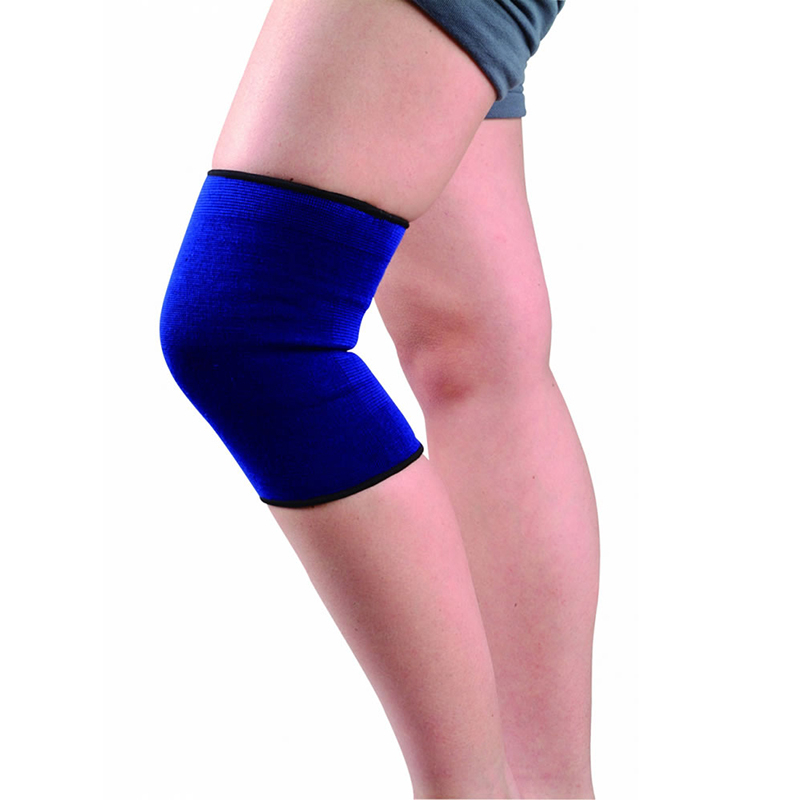 Support élastique de genou bleu de compression pour la protection