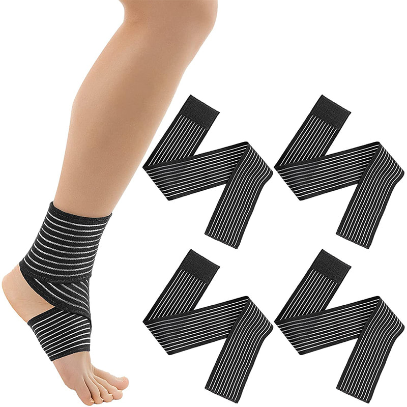 Bandage de soutien élastique de sport long réglable à compression pour stabiliser le ligament 