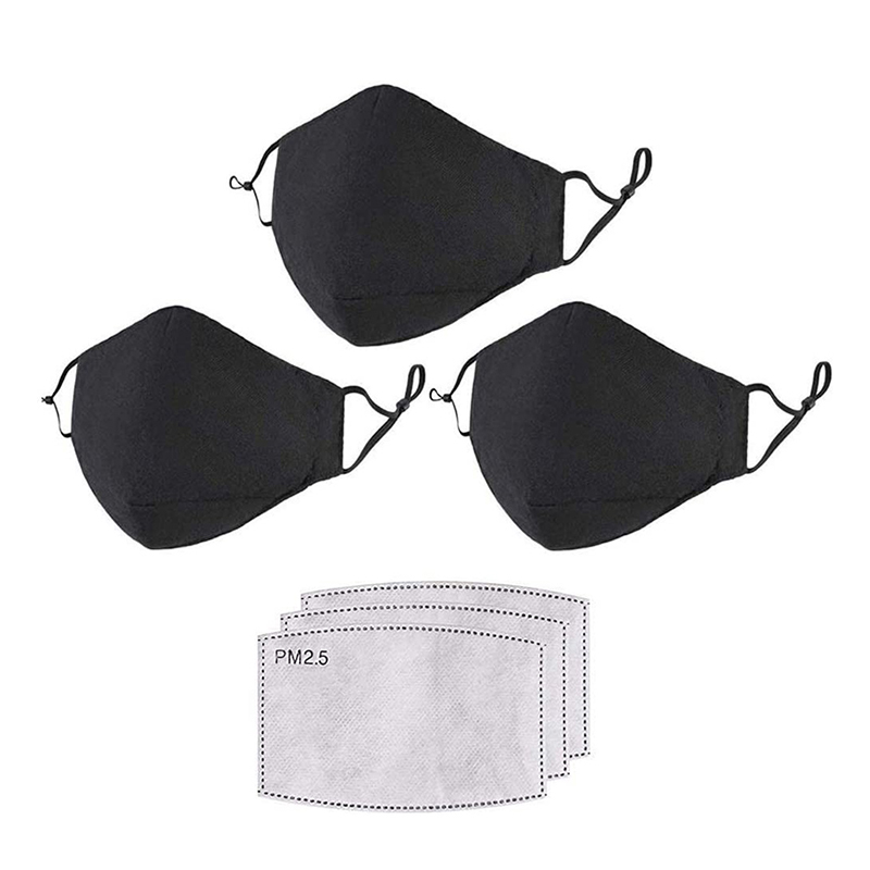 Masque en coton lavable réglable unisexe avec boucles d’oreilles 