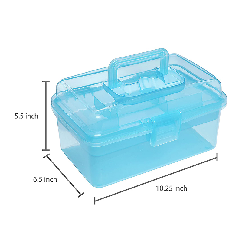 Boîte de premiers secours portable en plastique transparent avec poignée 