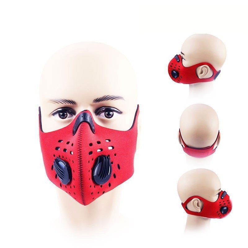 Masque de cyclisme respirant et réutilisable, coupe-vent, avec boucles d'oreilles 