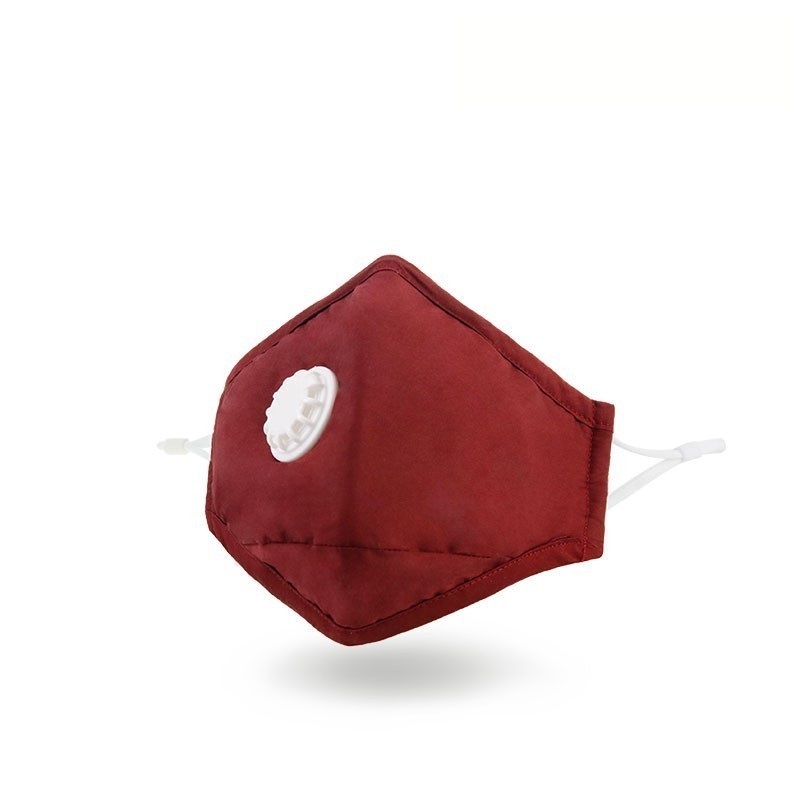 Masque en coton rouge personnalisé à 3 couches avec filtre à charbon et valve respiratoire 