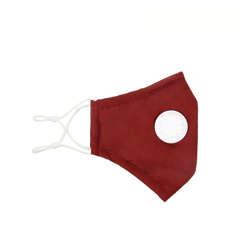 Masque en coton rouge personnalisé à 3 couches avec filtre à charbon et valve respiratoire 