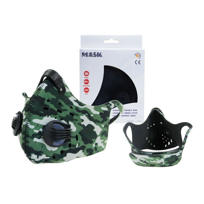 Masque de cyclisme respiratoire camouflage de mode extérieure 