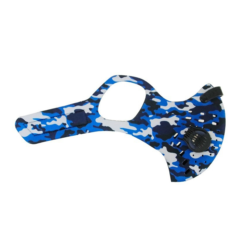 Masque respiratoire camouflage bleu extérieur pour la course à pied 