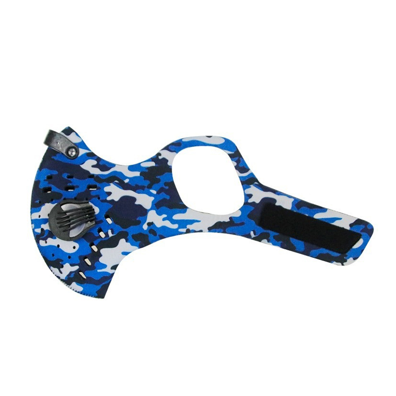 Masque respiratoire camouflage bleu extérieur pour la course à pied 