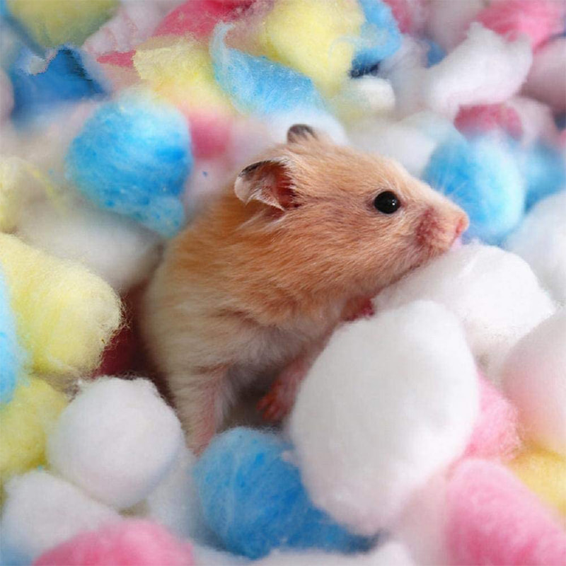 Boule de coton de farce colorée jetable pour hamster 