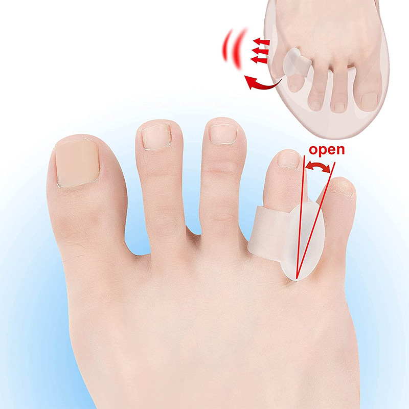 Séparateur d'orteils en gel translucide pour orteils bouclés qui se chevauchent 