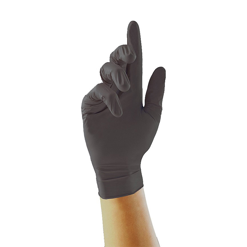 Gants jetables noirs en nitrile d'examen sans latex 