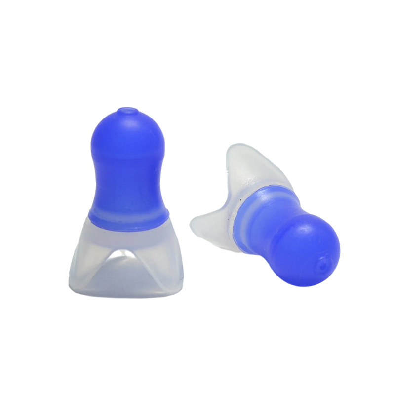 Sportifs nautiques bouchon d'oreille de natation bleu bouchon d'oreille en silicone adultes avec cordon