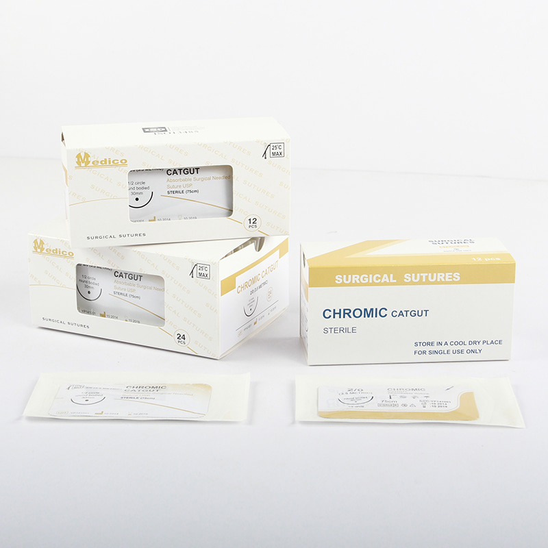 Sutures chirurgicales résorbables CHROMIC CATGUT(CC)