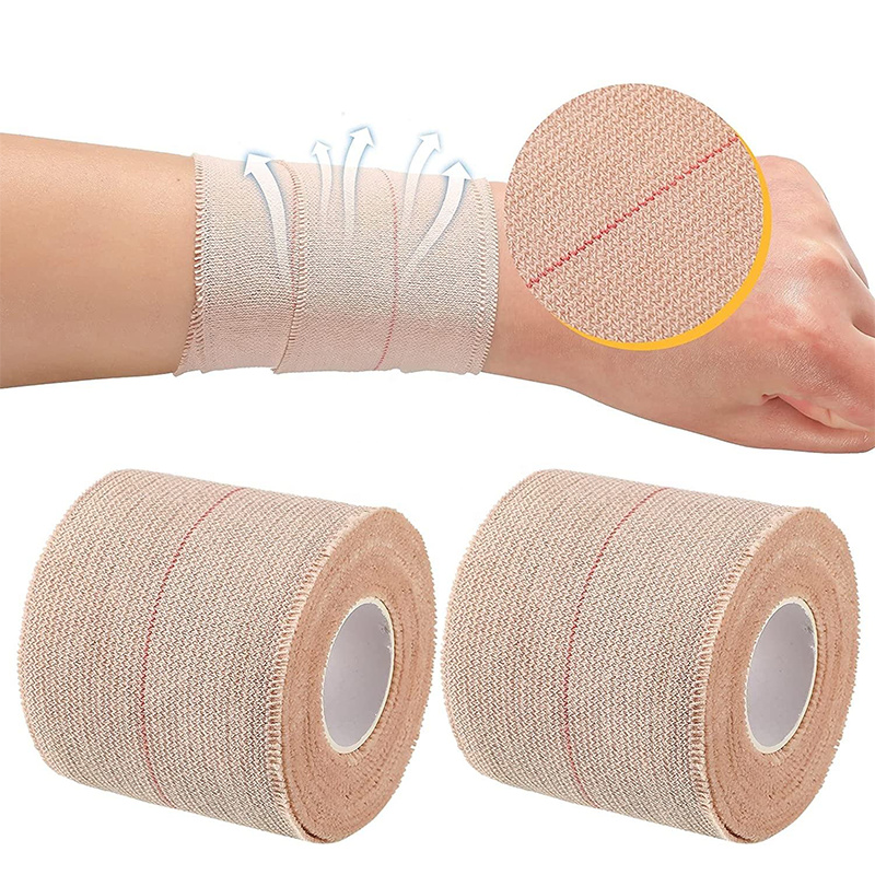 Bandage adhésif élastique en coton Beige athlétique respirant de haute qualité EAB