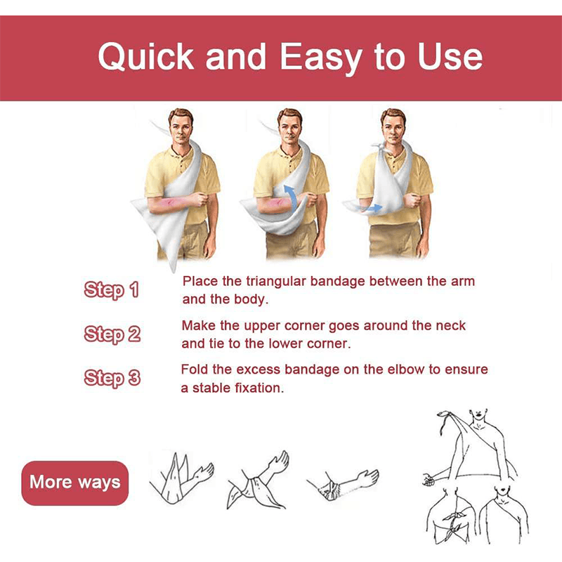 Bandage triangulaire en coton non tissé de premiers secours médicaux