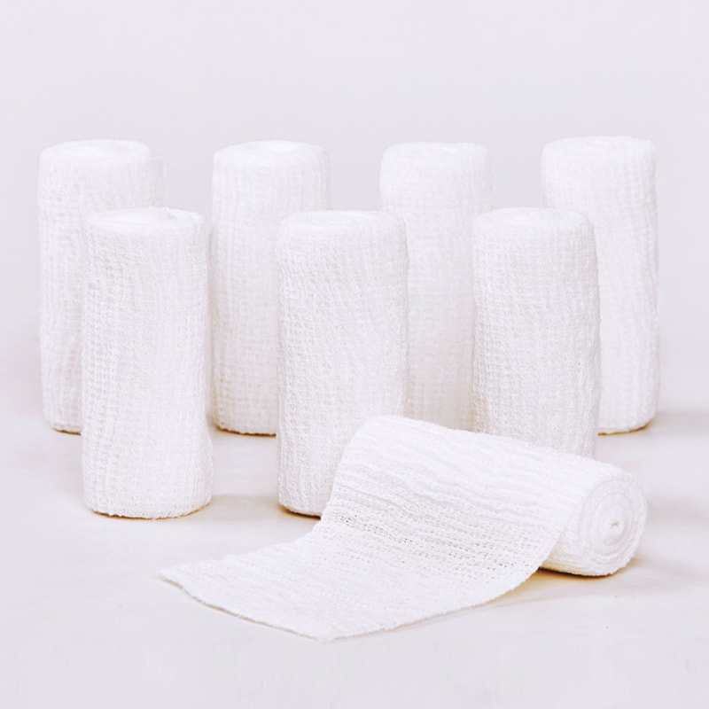 Bandage en crêpe PBT élastique blanc